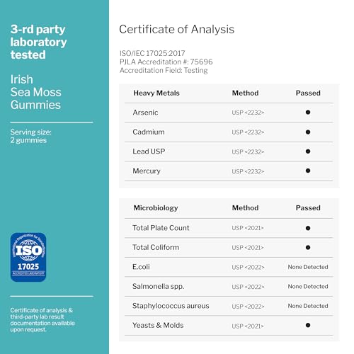 Irish Sea Moss Gummies - Detox & Thyroid Support for Women & Men - Black Seed Oil, Manuka Honey, Fenugreek, Chlorophyll: Immune Support, Immunity Supplement - Burdock Root, Bladderwrack - 60 Gummies