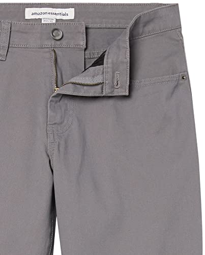 Amazon Essentials Men's Straight-Fit 5-Pocket Stretch Twill Pant, Dark Grey, 34W x 32L