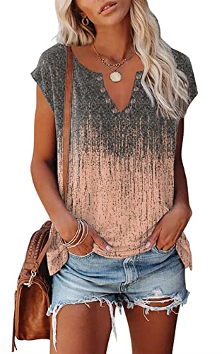 ETCYY NEW Womens Cap Sleeve Tank Tops Casual T-Shirt Loose Fit Basic Shirts