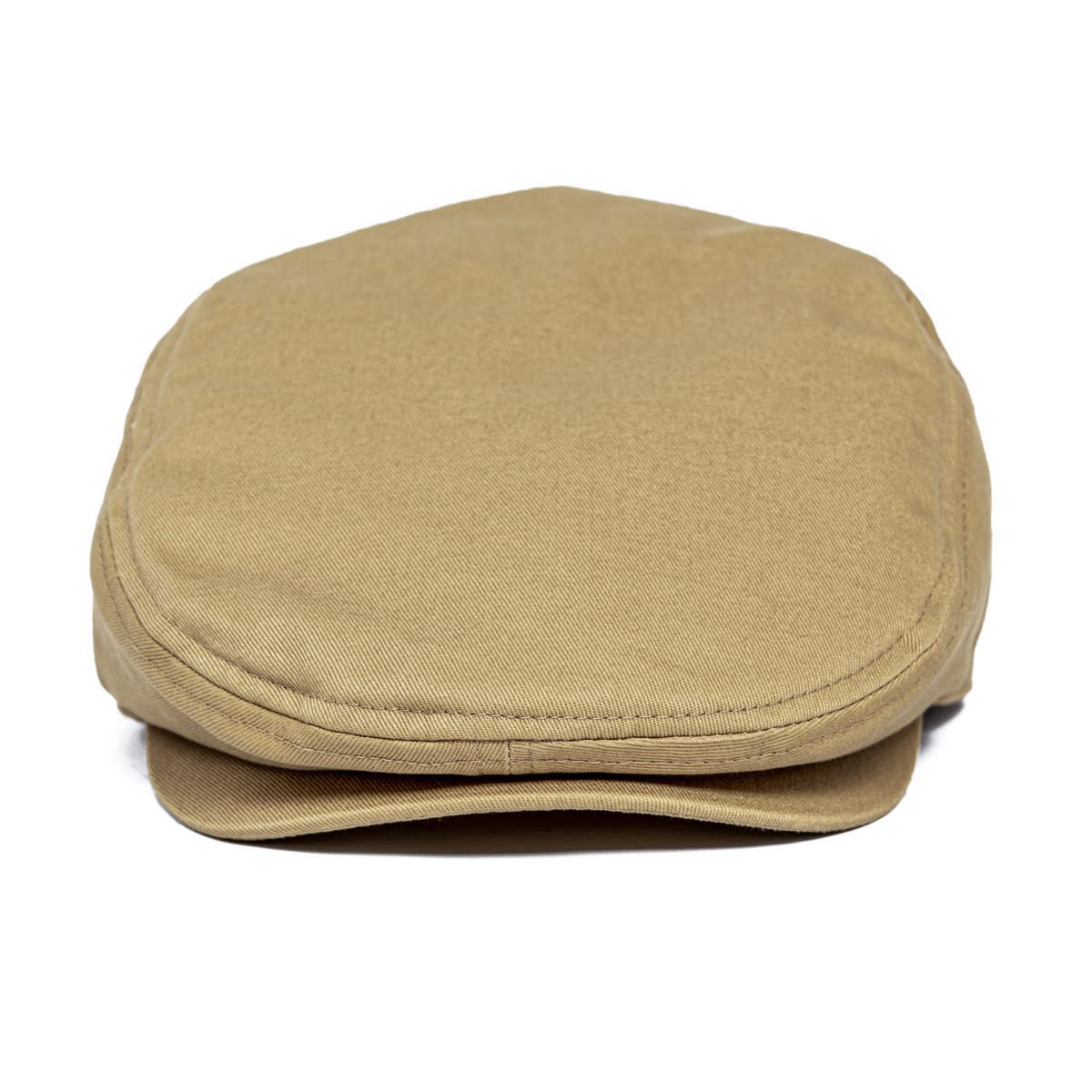 JANGOUL Men Ivy Cap Cotton Twill Newsboy Flat Cap (Khaki, 7 7/8)