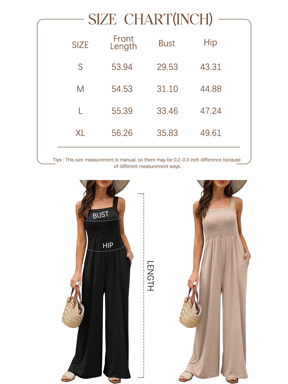 AUTOMET Womens Jumpsuits Casual Jumpers Rompers Summer Outfits Sleeveless Loose Smocked Overalls with Pockets 2024 Fashion Clothes