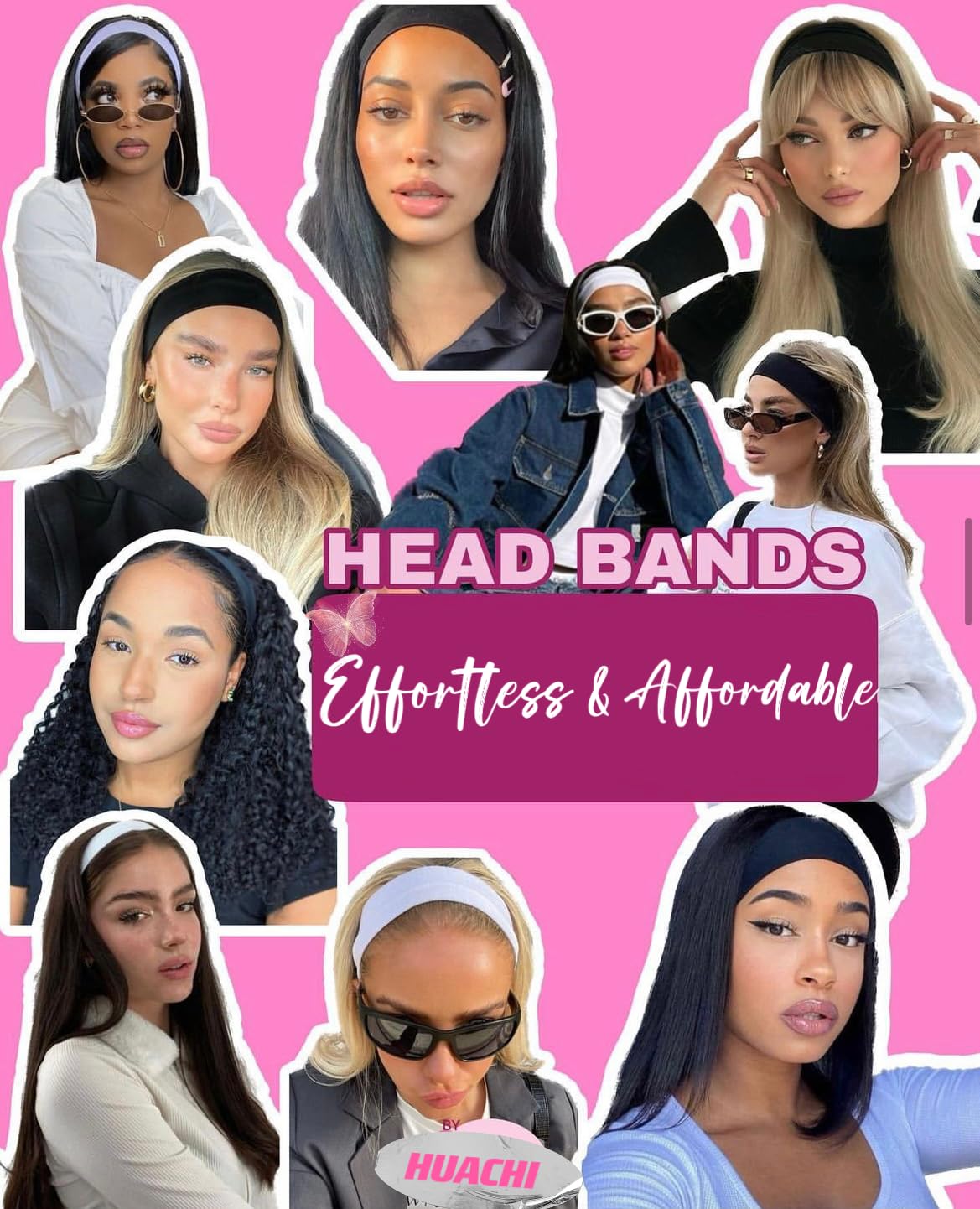 Headbands for Women 16 Pack Elastic Hair Bands for Women' Hair Non Slip Soft Cloth Fabric Sweat Headbands Yoga Running Sport Hair Accessories, Black White Gray Women Headbands