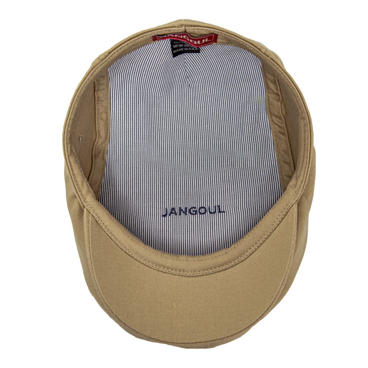 JANGOUL Men Ivy Cap Cotton Twill Newsboy Flat Cap (Khaki, 7 7/8)