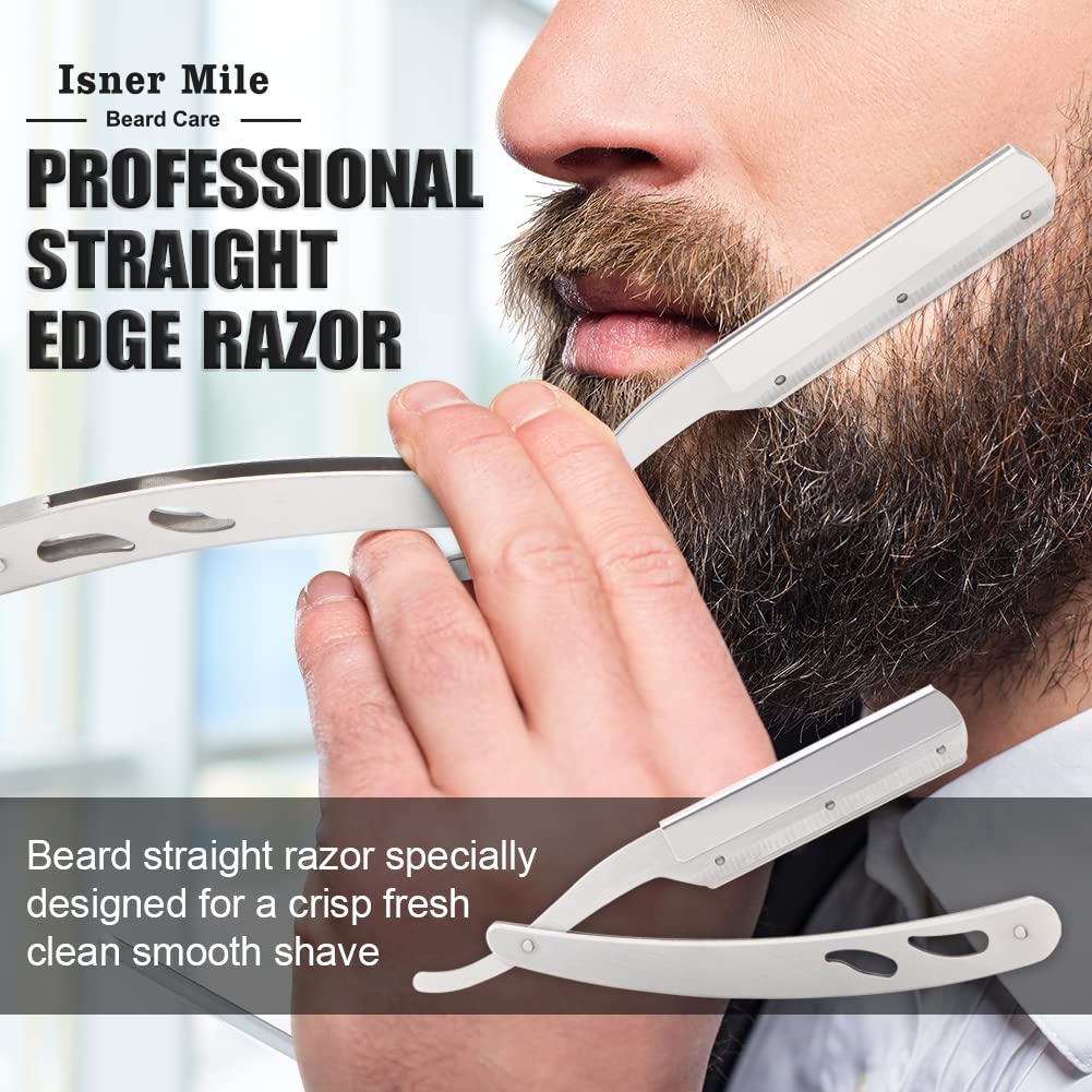 Isner Mile Beard Kit for Men, Grooming & Trimming Complete Beard Set with Shampoo Wash, Beard Care Oil, Balm, Brush, Comb, Scissors & Storage Bag, Gifts for Him Man Dad Father Boyfriend