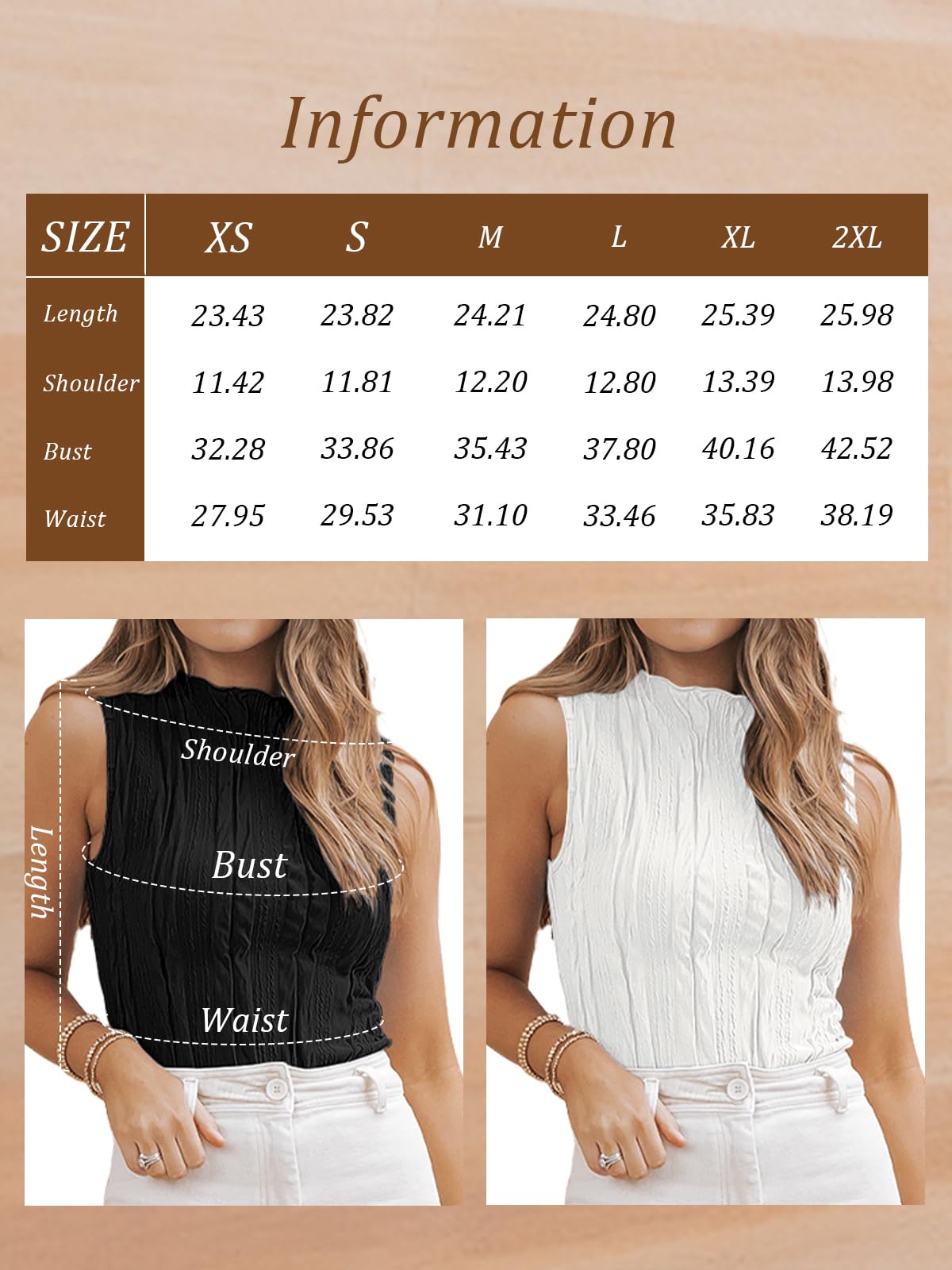 LILLUSORY Womens Tops Dressy Casual Mock Neck Work Blouse Sleeveless Fitted Shirts 2024 Old Money Clothes Beige