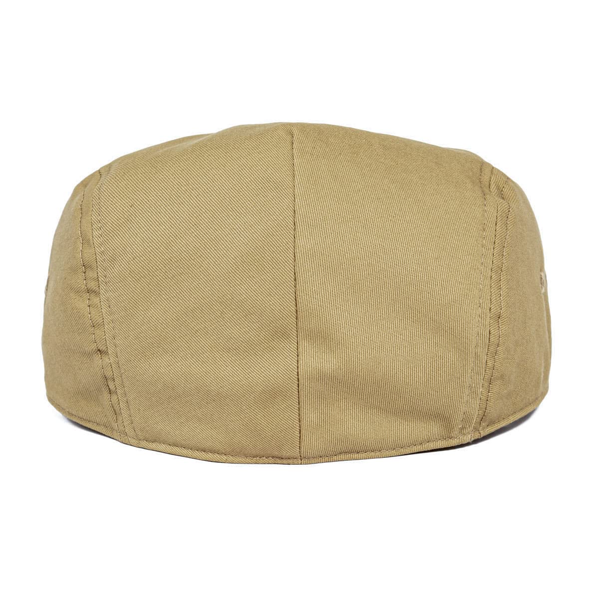 JANGOUL Men Ivy Cap Cotton Twill Newsboy Flat Cap (Khaki, 7 7/8)